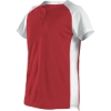 Custom Girls Two Button Fastpitch Jersey Red/ White