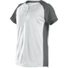 Custom Girls Two Button Fastpitch Jersey White/ Charcoal