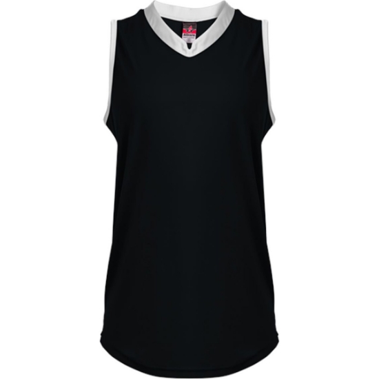 Custom Womens Slide Fastpitch V-Neck Sleeveless Jersey Black/ White