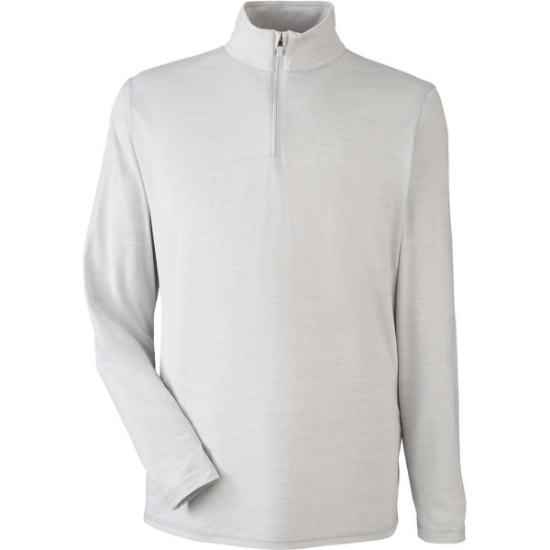 Custom Mens Cloudspun Quarter-Zip Pullover High Rise Heather