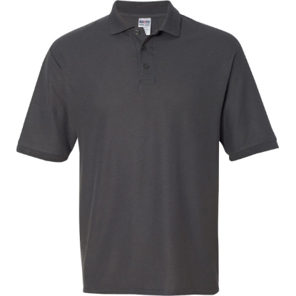 Custom Mens Easy Care™ Piqué Polo Charcoal Grey