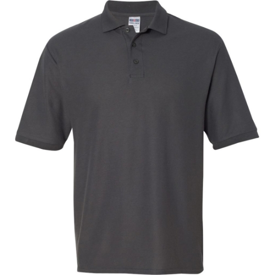 Custom Mens Easy Care™ Piqué Polo Charcoal Grey