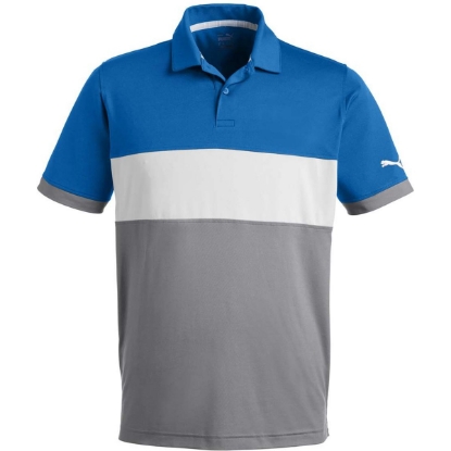 Custom Mens Cloudspun Highway Polo Bright Cobalt/ High Rise