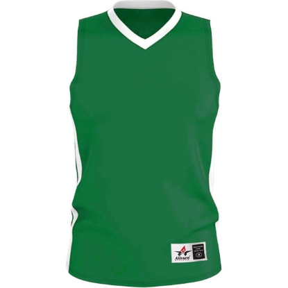 Custom Mens Single Ply Basketball Jersey Kelly/ White