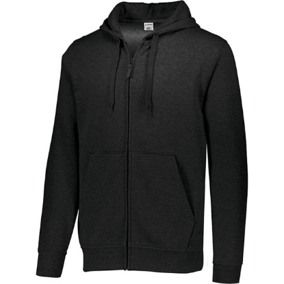 Custom Mens 60/40 Fleece Full-Zip Hooded Sweatshirt Black