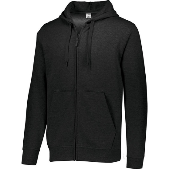 Custom Mens 60/40 Fleece Full-Zip Hooded Sweatshirt Black