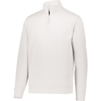 Custom Mens 60/40 Quarter-Zip Pullover White