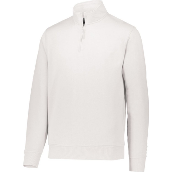 Custom Mens 60/40 Quarter-Zip Pullover White