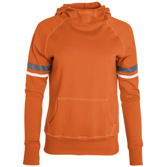 Custom Womens Spry Hooded Sweatshirt Orange/ White/ Graphite