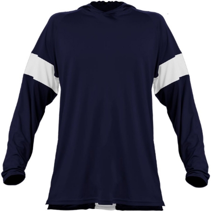 Custom Unisex Contender Long Sleeve Shooter Shirt Navy/ White