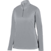 Custom Womens Wicking Fleece Quarter-Zip Pullover Athletic Grey
