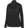 Custom Womens Wicking Fleece Quarter-Zip Pullover Black