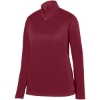 Custom Womens Wicking Fleece Quarter-Zip Pullover Cardinal