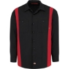 Custom Mens Tall Industrial Colorblocked Long Sleeve Shirt Black/ English Red