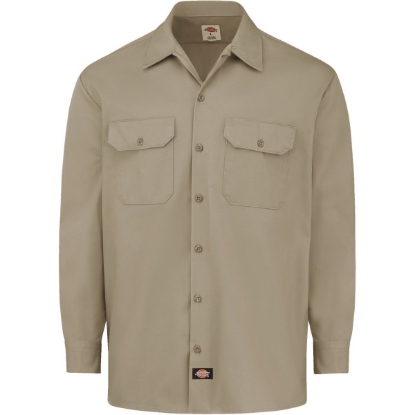 Custom Mens Heavyweight Cotton Long Sleeve Shirt Military Khaki