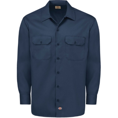 Custom Mens Long Sleeve Work Shirt Navy