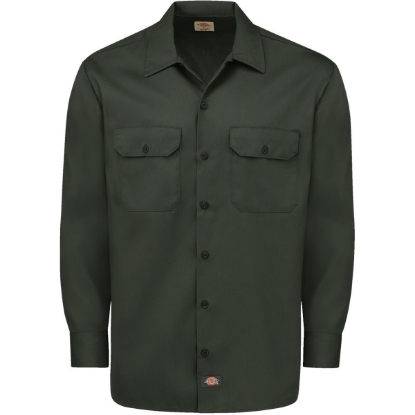 Custom Mens Tall Long Sleeve Work Shirt Olive Green