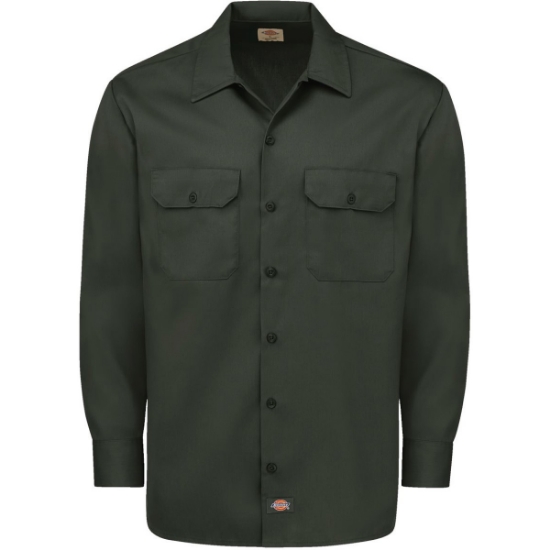 Custom Mens Tall Long Sleeve Work Shirt Olive Green