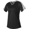Custom Girls V-Neck Fastpitch Jersey Black/ White