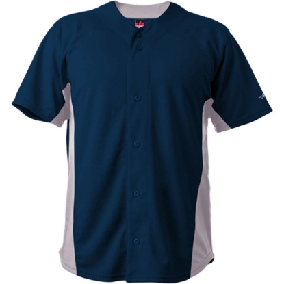 Custom Unisex Crush Full Button Baseball Jersey Navy/ Grey