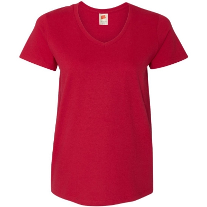 Custom Womens Essential-T V-Neck T-Shirt Deep Red