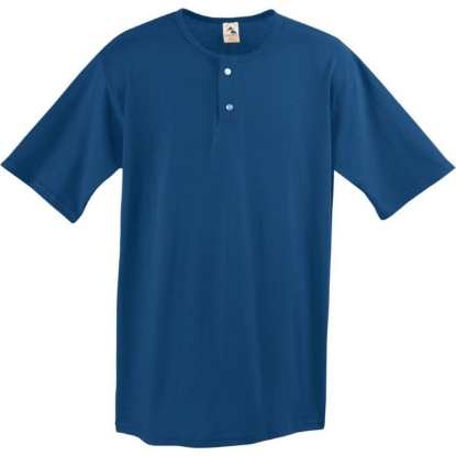 Custom Mens Two-Button Baseball Jersey Navy