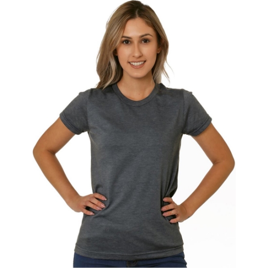 Custom Womens USA-Made Triblend T-Shirt Tri Dark Grey