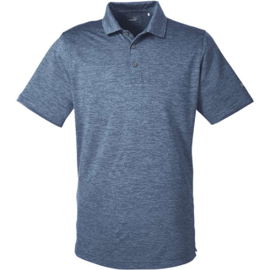 Custom Mens Icon Heather Polo Peacoat