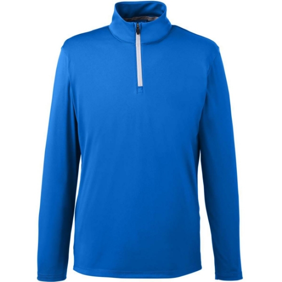 Custom Mens Icon Quarter-Zip Pullover Lapis Blue