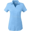 Custom Womens Cloudspun Free V-neck Polo Placid Blue Heather