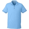 Custom Mens Cloudspun Monarch Polo Placid Blue Heather/ Navy Blazer