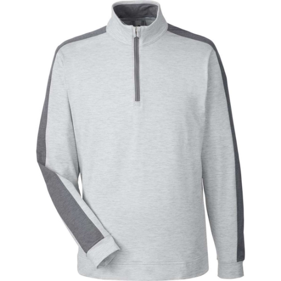 Custom Mens Cloudspun Quarter-Zip Pullover High Rise Heather/ Quiet Shade