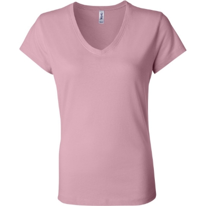 Custom Women’s Jersey V-Neck Tee Pink