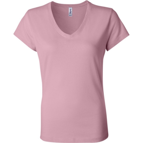 Custom Women’s Jersey V-Neck Tee Pink