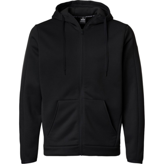 Custom Mens Armour Fleece Pro Hooded Full-Zip Black/ White