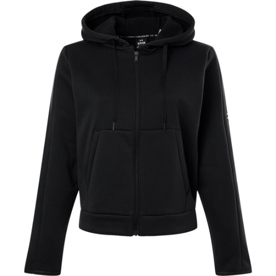 Custom Womens Armour Fleece Pro Hooded Full-Zip Black/ White