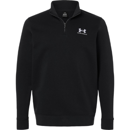 Custom Mens Icon Fleece Quarter-Zip Pullover Black/ White