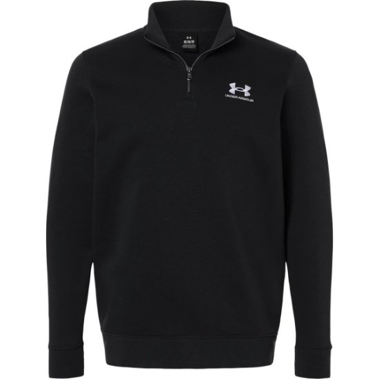 Custom Mens Icon Fleece Quarter-Zip Pullover Black/ White