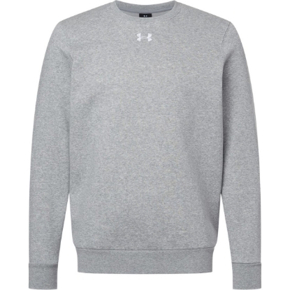 Custom Mens Team Icon Fleece Crew Mod Grey Light Heather/ White