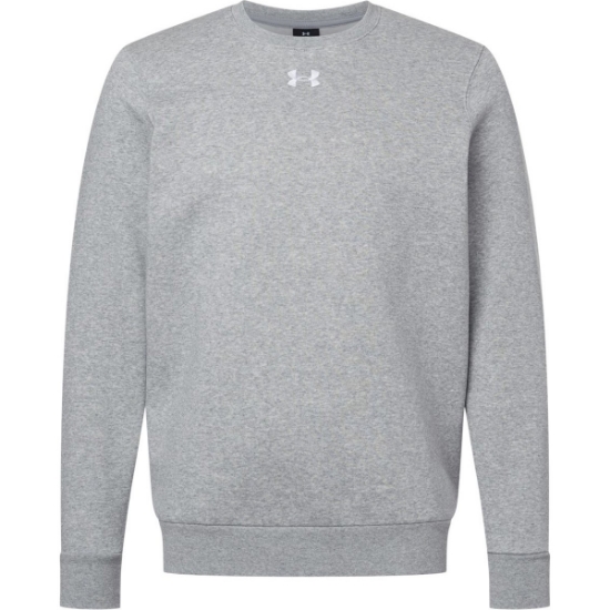 Custom Mens Team Icon Fleece Crew Mod Grey Light Heather/ White