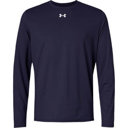 Custom Mens Team Vanish Long Sleeve T-Shirt Midnight Navy/ White