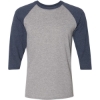 Custom Unisex Triblend Three-Quarter Raglan Baseball T-Shirt Oxford/ Indigo Heather
