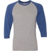 Custom Unisex Triblend Three-Quarter Raglan Baseball T-Shirt Oxford/ True Blue Heather