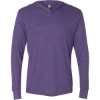 Custom Unisex Triblend Hooded Long Sleeve Pullover T-Shirt Purple Rush