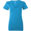 Custom Women’s Jersey Deep V-Neck Tee Neon Blue