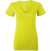 Custom Women’s Jersey Deep V-Neck Tee Neon Yellow