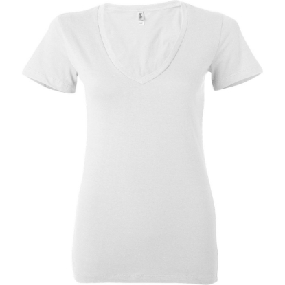 Custom Women’s Jersey Deep V-Neck Tee White