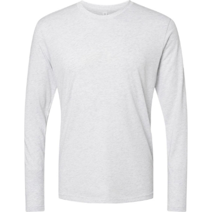 Custom Mens Triblend Long Sleeve T-Shirt Heather White