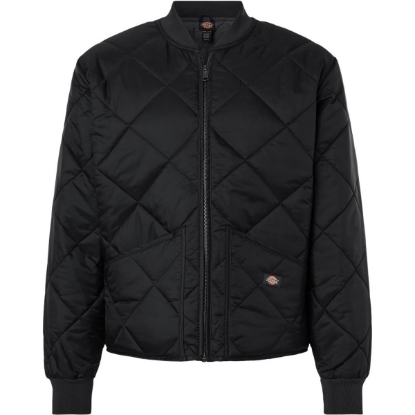 Custom Mens Diamond Quilted Jacket Black