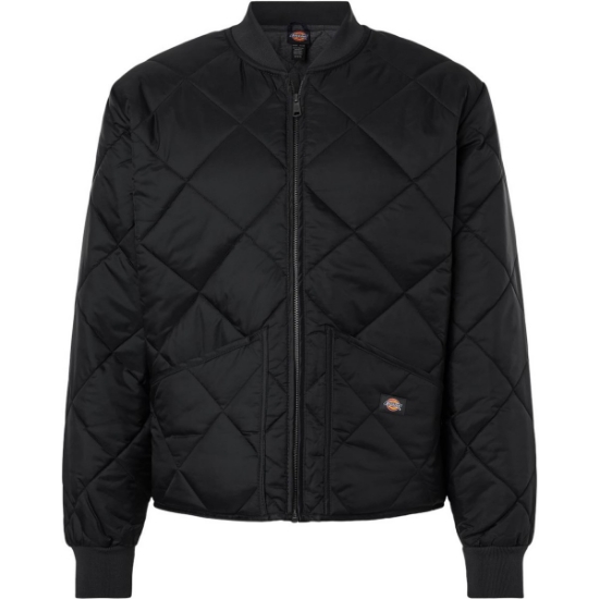 Custom Mens Diamond Quilted Jacket Black